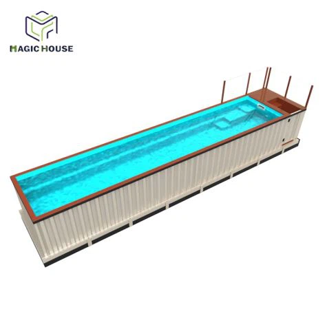Piscine à conteneurs d’expédition en verre mobile préfabriquée