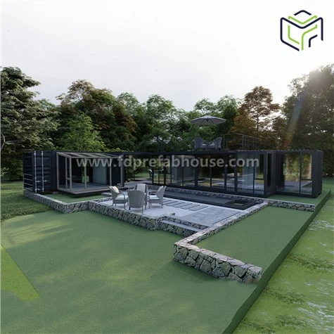Maison de conteneur extensible combinée française
